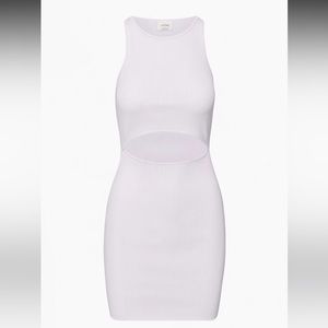 Aritzia Ice Lavender Wilfred Cutout Knit Tank Mini Dress